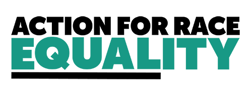 Action for Race Equality in black and teal text